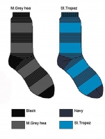 Bonnie Doon Socken Broken Stripes grey heather 